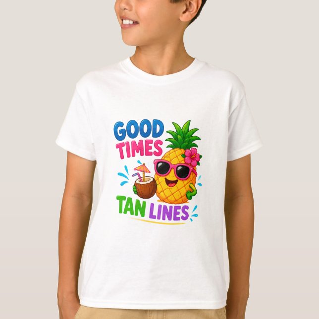 🍍 Tropisk Ananas Sommar För Strandbarn 😎 T Shirt (Framsida)