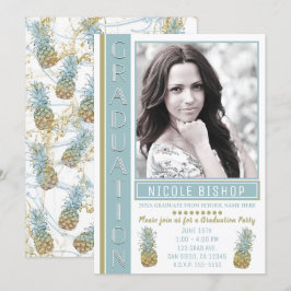 Tropisk Apelsin Gradueringsfest Examensfoto Inbjudningar