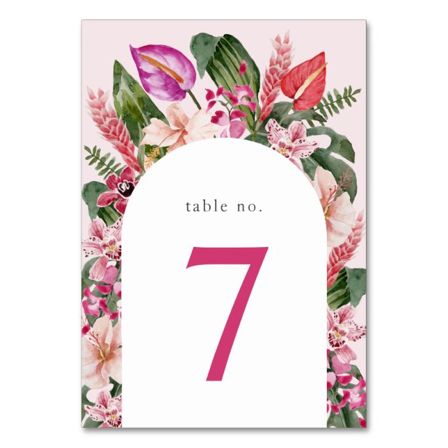 Tropisk Baby Shower Bordsnummer (Framsidan)