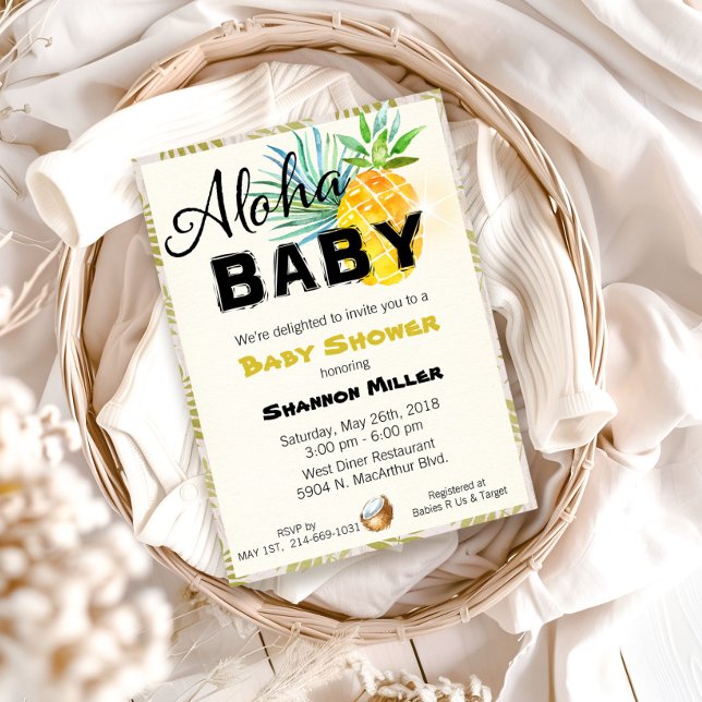 Tropisk Baby Shower Inbjudan (Skapare uppladdad)