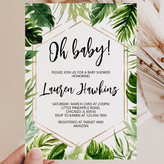 Tropisk Baby Shower Inbjudningar (Skapare uppladdad)