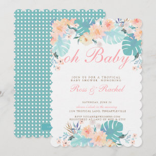 Tropisk baby showerinbjudan inbjudningar