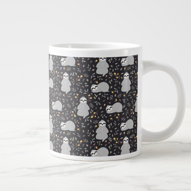 Tropisk Baby Sloth Mönster Jumbo Mugg (Höger)