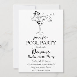 tropisk bachelorette bassäng party inbjudningar