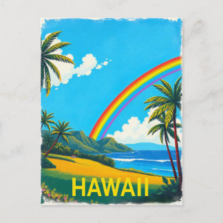 Tropisk båge på Hawaii med regnbåge Vykort