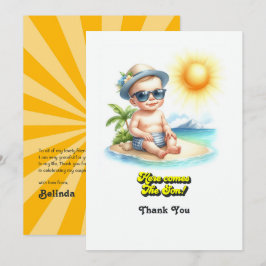 Tropisk Beach Boy Kommer Sonen Baby Shower Tack Kort