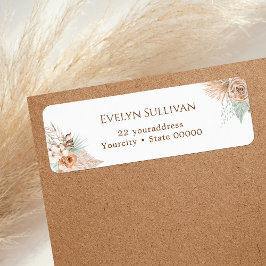 Tropisk beige och mint retur-adressetikett returadress etikett