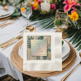 Tropisk benägenhet minimalistisk myntbunden lunche pappersservett