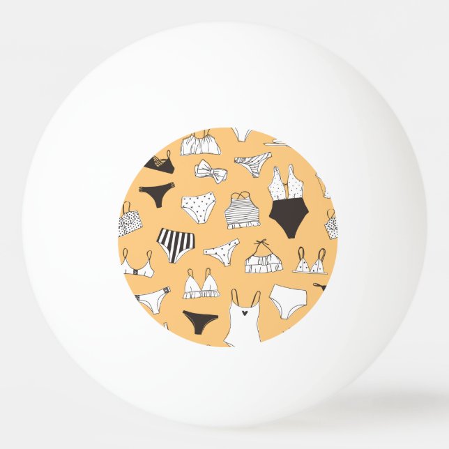 Tropisk bikini: Hand-Drawn Summer Mönster Pingisboll (Framsidan)