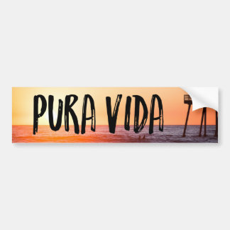 Tropisk bildekal för Pura Vida solnedgångstrand