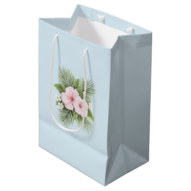 Tropisk blå Rosa Hibiscus Blommigt Bröllop (Framsidan Vinklad)