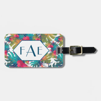 Tropisk blom- bagagemärkre för Monogram Bagagebricka