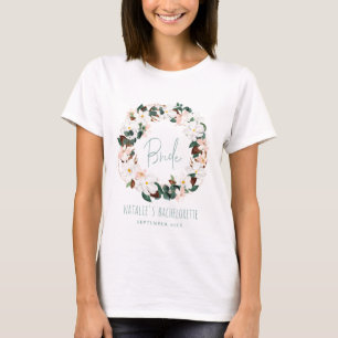Tropisk blom- kranbrudbachelorette t shirt
