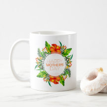 Tropisk blom- lycklig kaffemugg för mors dag |