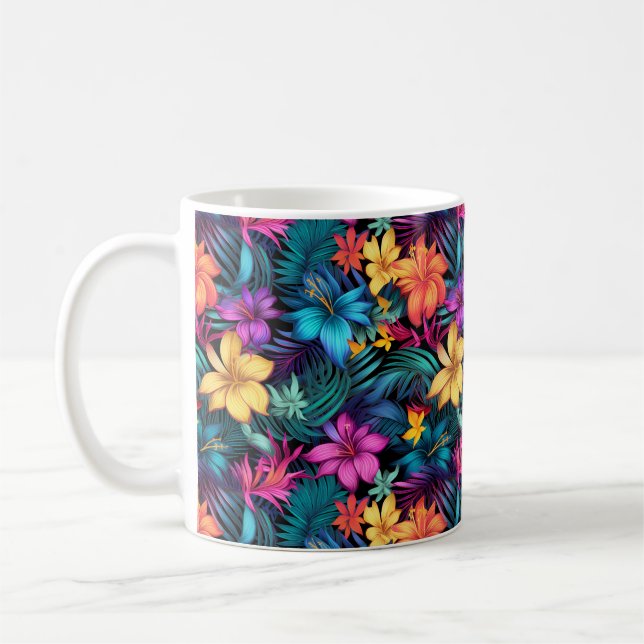 Tropisk blomkruk kaffemugg (Vänster)