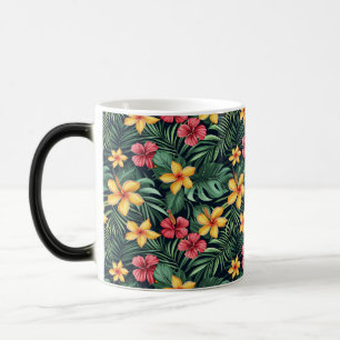 Tropisk blomma Hibiscus Seamless Mönster Magisk Mugg