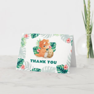 Tropisk Blomma Kläckande Dinosaurie Pojke Baby Sho Tack Kort