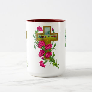 Tropisk blomma kopp/mugg 7 Två-Tonad mugg