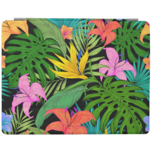 Tropisk blomma och handflatan löv Hawaii färgad iPad Skydd
