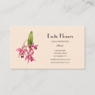Tropisk blomma Orkidé blomsterhandlare Visitkort
