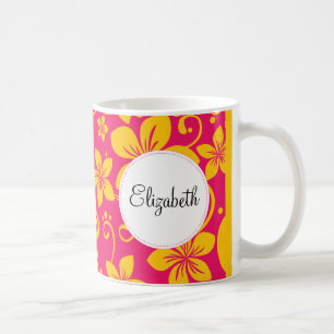 Tropisk blommapersonlig mugg