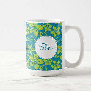 Tropisk blommapersonlig mugg