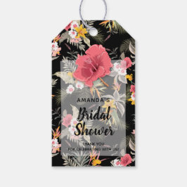 Tropisk Blommig Ananas Presentetikett