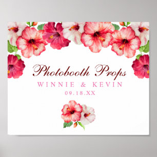 Tropisk blommig fotobutiksskylt poster