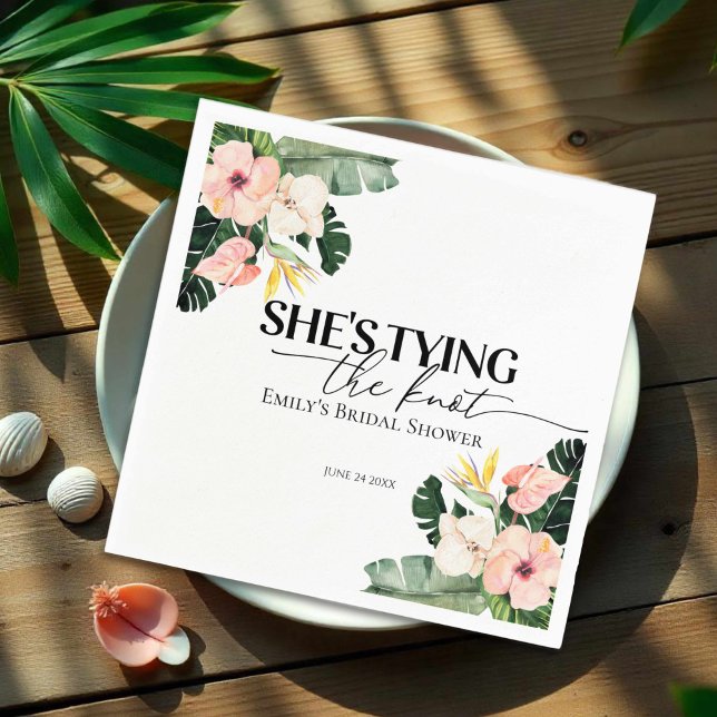 Tropisk Blommig Hon ska gifta sig Bröllopsfest Pappersservett (Skapare uppladdad)