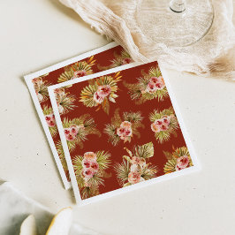 Tropisk Blommig Vintage Bröllopsfest Pappersservett