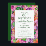 Tropisk Blommigt 60:e Födelsedagsfest inbjudan<br><div class="desc">Elegant Tropical Blommigt 60:e Födelsedagsfest inbjudan med elegant moderna tropiska vattenfärgblommor som jasmine,  hibiscus,  plumeria,  paradisfåglar och tropiska löv. Baksidan är en tropiska öns grönt. Perfekt för ditt lyxliv firande eller luau. Året kan lätt ändras. Kontakta oss på cedarandstring@gmail.com om du behöver hjälp eller matchande artiklar.</div>