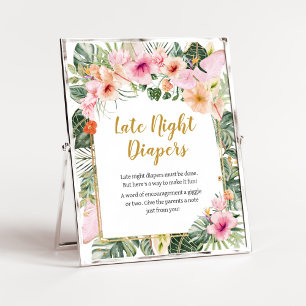 Tropisk Blommigt Aloha Late Night Diaper Poster