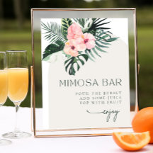 Tropisk Blommigt Arch Mimosa Pub Sign