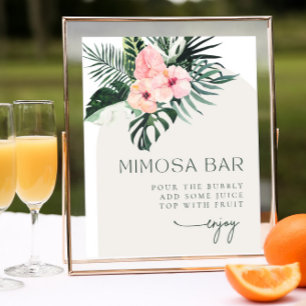 Tropisk Blommigt Arch Mimosa Pub Sign Poster