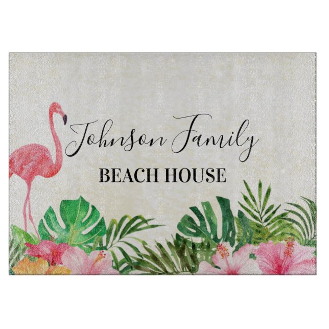 Tropisk Blommigt Beach House Cshing Board (Framsidan)