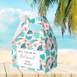 Tropisk Blommigt Beach kommer du bli min bridesmai Presentaskar