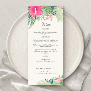 Tropisk Blommigt Beach Wedding Menu