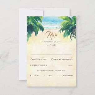 Tropisk Blommigt Beach Wedding OSA Kort