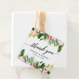 Tropisk Blommigt Bröllop Calligraphy Tack Gåvor Etiketter