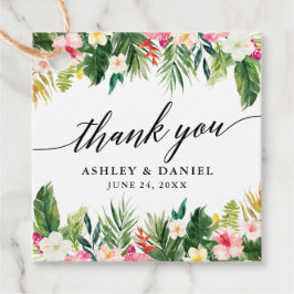 Tropisk Blommigt Bröllop Calligraphy Tack Gåvor Etiketter