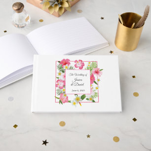 Tropisk Blommigt Bröllop Guest Bok