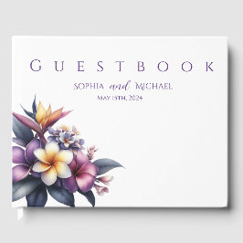 Tropisk Blommigt-Bröllop Guest Bok