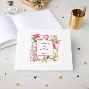 Tropisk Blommigt Bröllop Guest Bok