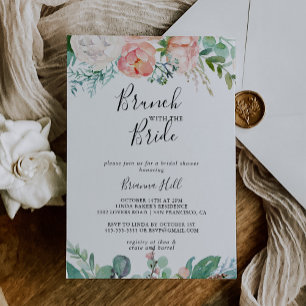 Tropisk Blommigt Brunch med Bride Shower Inbjudningar