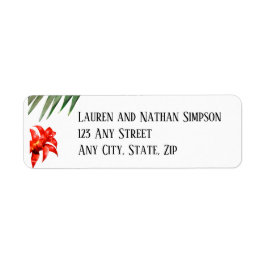 Tropisk Blommigt, Färg, modern, märkt Returadress Etikett