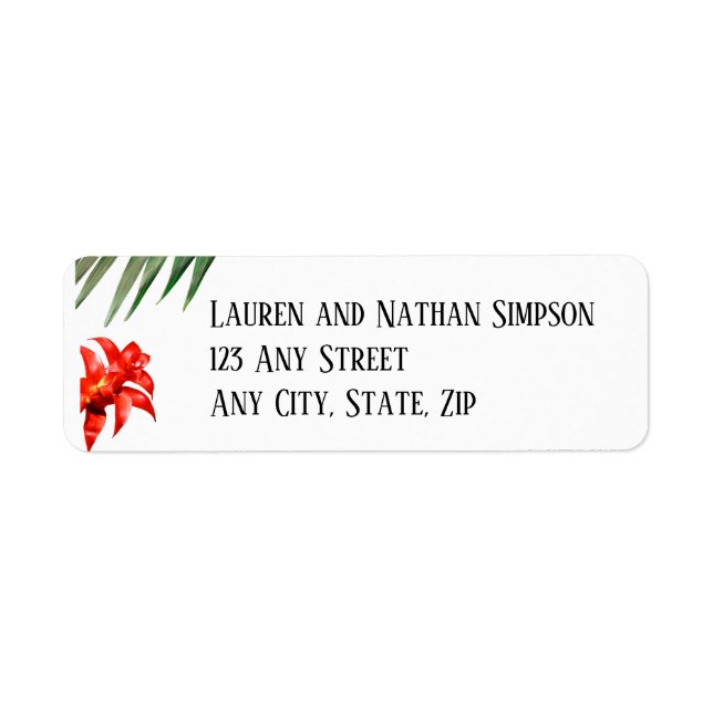 Tropisk Blommigt, Färg, modern, märkt Returadress Etikett (Framsidan)