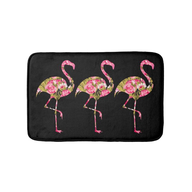 Tropisk Blommigt Flamingos Badrumsmatta (Framsidan)