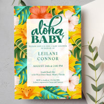 Tropisk Blommigt Hawaiian Aloha Baby Shower