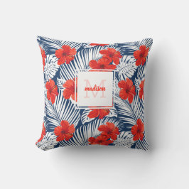 Tropisk Blommigt Hibiscus Flower Anpassningsbar Mo Kudde