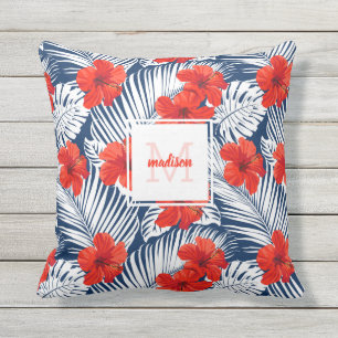 Tropisk Blommigt Hibiscus Flower Anpassningsbar Mo Kudde